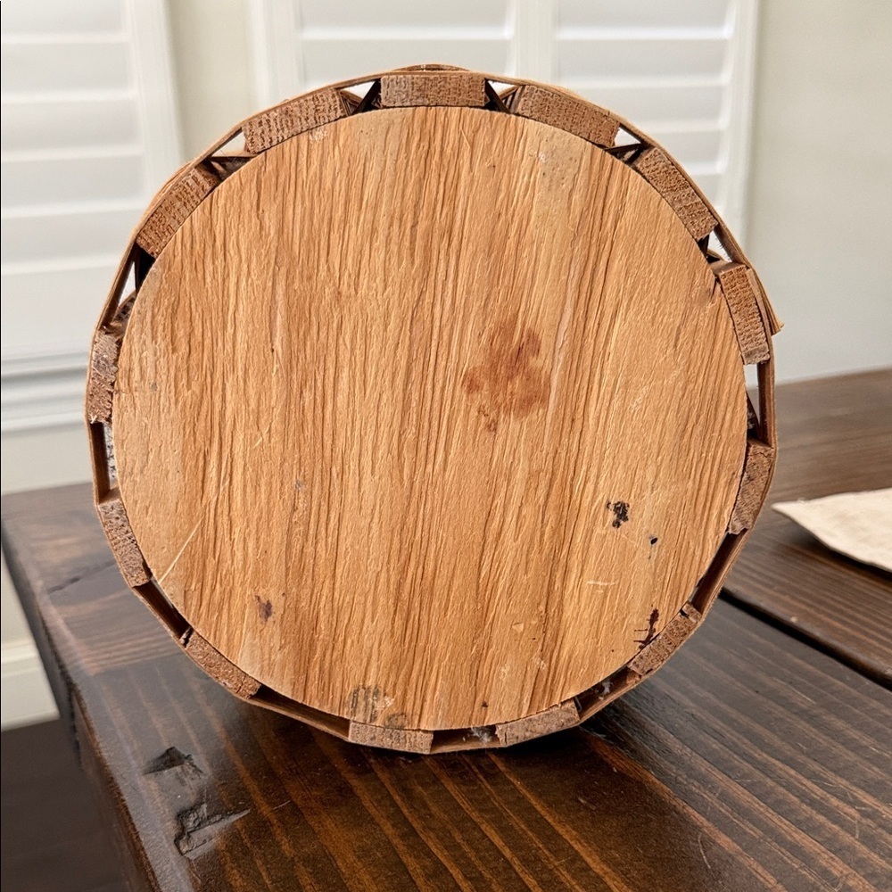 Longaberger Inspired Umbrella Basket with Brown and Green/Blue Weave - Picture 3 of 8